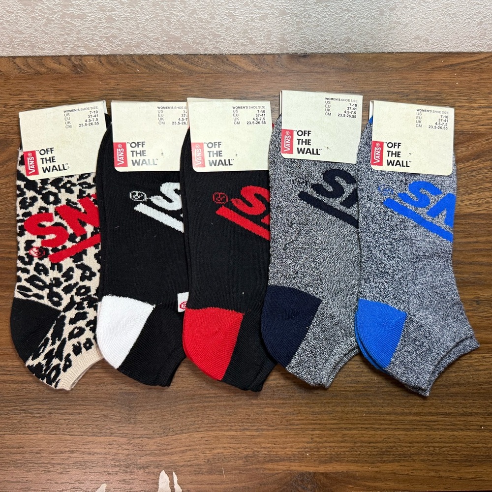 Vans Ankle Socks 5 Pack Wholesale Misprint Men’s Size 9.5-13